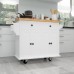 yoptote Kitchen Island with Wood Top and Locking Wheels & Drawers Rolling Mobile Kitchen Cart with Storage Cabinets and Towel Rack Spice Rack 43.31 Inch Width Dining Room White