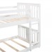 yoptote Twin Size, Low Frames with Slide,Safety Rails,2 Single for Youth/Adult,Sturdy,Noiseless,Solid Wood,White Bunk Bed yoptote Twin Size, Low Frames with Slide,Safety Rails,2 Single for Youth/Adult,Sturdy,Noiseless,Solid Wood,White Bunk Bed
