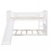 yoptote Twin Size, Low Frames with Slide,Safety Rails,2 Single for Youth/Adult,Sturdy,Noiseless,Solid Wood,White Bunk Bed yoptote Twin Size, Low Frames with Slide,Safety Rails,2 Single for Youth/Adult,Sturdy,Noiseless,Solid Wood,White Bunk Bed