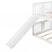 yoptote Twin Size, Low Frames with Slide,Safety Rails,2 Single for Youth/Adult,Sturdy,Noiseless,Solid Wood,White Bunk Bed yoptote Twin Size, Low Frames with Slide,Safety Rails,2 Single for Youth/Adult,Sturdy,Noiseless,Solid Wood,White Bunk Bed
