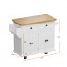 yoptote Kitchen Island with Wood Top and Locking Wheels & Drawers Rolling Mobile Kitchen Cart with Storage Cabinets and Towel Rack Spice Rack 43.31 Inch Width Dining Room White