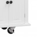 yoptote Kitchen Island with Wood Top and Locking Wheels & Drawers Rolling Mobile Kitchen Cart with Storage Cabinets and Towel Rack Spice Rack 43.31 Inch Width Dining Room White